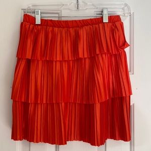 NWT Zara Red Pleated Mini Skirt Size Medium